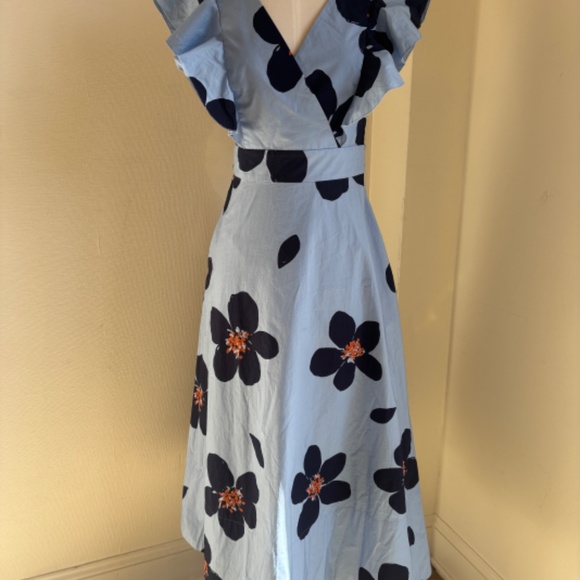 NWT Kate Spade Grand Floral Poplin Midi Dress - Picture 2 of 5